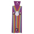 thumbnail image 4 of Rainbow Multi Color Elastic Braces Clip On Suspenders, 4 of 4