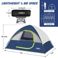 thumbnail image 4 of Carpa para Camping impermeable y a prueba de viento para 4 personas con toldo, 4 of 6