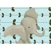 Oopsy Daisy's Edison the Elephant Blue Canvas Wall Art, 14x10