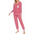thumbnail image 4 of SWOMOG Ensemble de Pyjama pour Femmes, Haut à Manches Longues avec Pantalon, 2 Pcs, Vêtement de Nuit, Ensemble de Pyjama en Modal Doux, 4 of 6