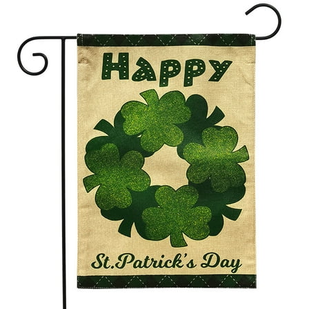 Briarwood Lane Happy St. Patrick's Wreath Burlap Garden Flag
