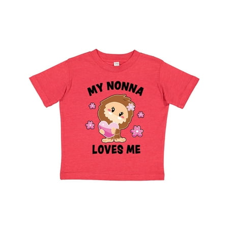 

Inktastic My Nonna Loves Me with Bigfoot Gift Toddler Toddler Girl T-Shirt