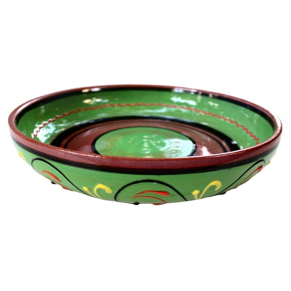 Cactus Canyon Ceramics Spanish Terracotta Small Serving Dish, Green