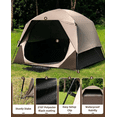 thumbnail image 4 of 4-Person Khaki Blackout Camping Tent, Waterproof Dome Tent with Rainfly, Easy Setup for Outdoor Camping & Hiking, 4 of 6
