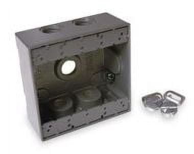 Hubbell Bell Outdoor Weatherproof Box 5337-0 - 2 Gang, 5 Inlet, Aluminum, Gray