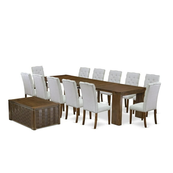 Luxe by East West Furniture 14 Pieces Extendable Dining Set Includes a Rectangle Kitchen Table