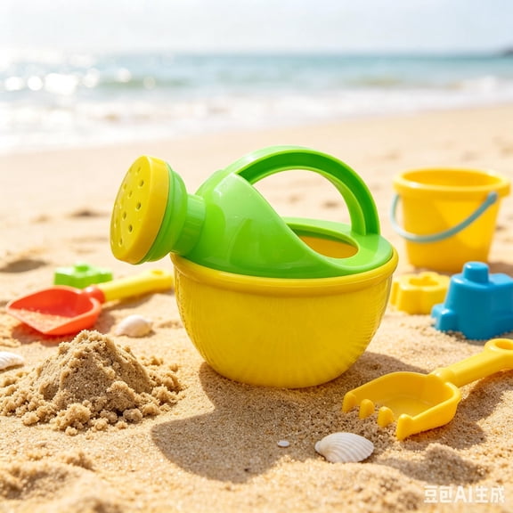 Kids Beach Watering Can Toy, Colorful Sand Water Spray Kettle, Toddler Summer Outdoor Beach Sandbox Toy for Water Play Sand Bath Swimming Pool, Random Color