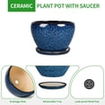 thumbnail image 2 of 8 Inch Plant Pots- Ceramic Pots for Plants with Drainage Hole and Saucer, Large Planter Pot for Indoor Plants Outdoor Decor, Blue, 2 of 4