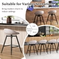 thumbnail image 4 of Gymax 25'' Upholstered Bar Stools Set of 2 w/ Footrest Backrest & Metal Frame Gray, 4 of 7