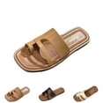 thumbnail image 6 of Xfvqtps Womens Slide Sandals Flat Toe Ring Square Toe Soft Sole Non Slip Casual Beach Sandals White, 6 of 6