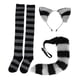 thumbnail image 1 of Conjunto de disfraz de gato, calcetines de gatito, diadema, pinza para el pelo de animal, disfraz de cosplay, orejas y cola Gris oscuro, 1 of 9