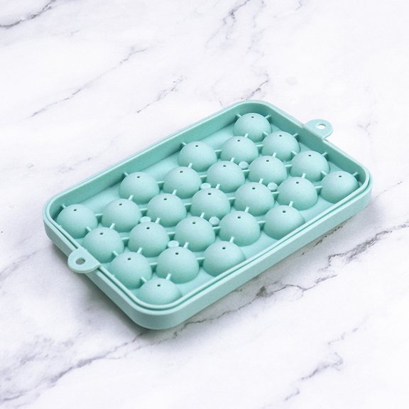 Haomacro 1pcs Round Ice Cube Tray,Ice Ball Maker Mold for Freezer, Circle Ice Cube Tray Making 25PCS Sphere Ice Chilling Cocktail Whiskey Tea & Coffee