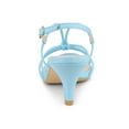 thumbnail image 2 of BLISSFUL STEP Outfit Women's Shoes Strappy Slingback Kitten Heel Sandals Sky Blue 9.5, 2 of 8