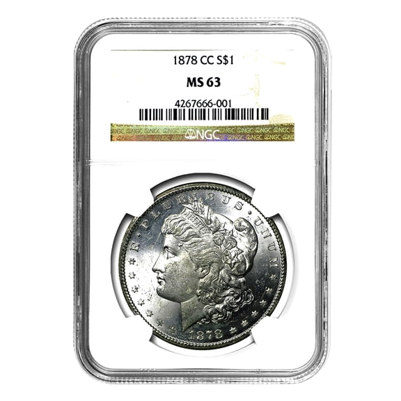 United States Mint 1878-CC Morgan Silver Dollar Coin MS63 NGC Uncirculated Carson City Mint .77344 oz