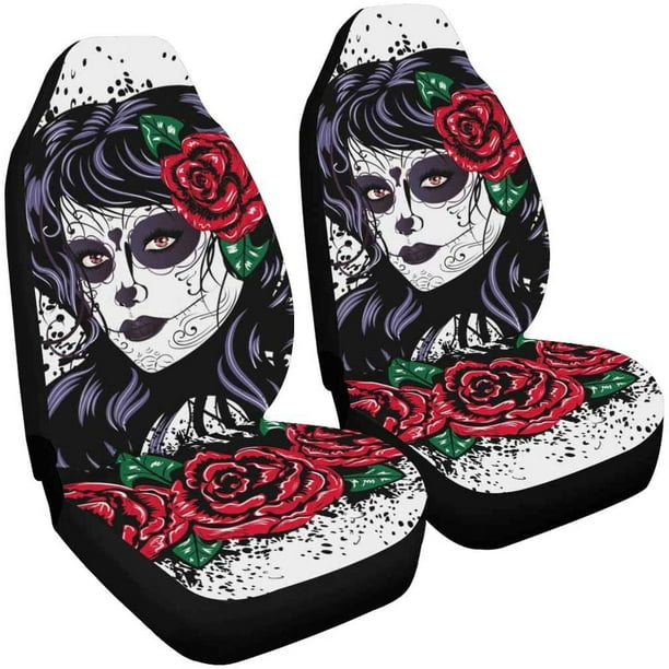 Sugar skull seat covers set deals