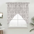 thumbnail image 2 of Swag Valance Curtains for Windows, Farmhouse Flower Light Filtering Kitchen Curtains with Rod Pocket, Botanical Vintage Grey Leaf Plant Window Treatment Valances for Living Room, 36x63 - 2 PCS, 2 of 9
