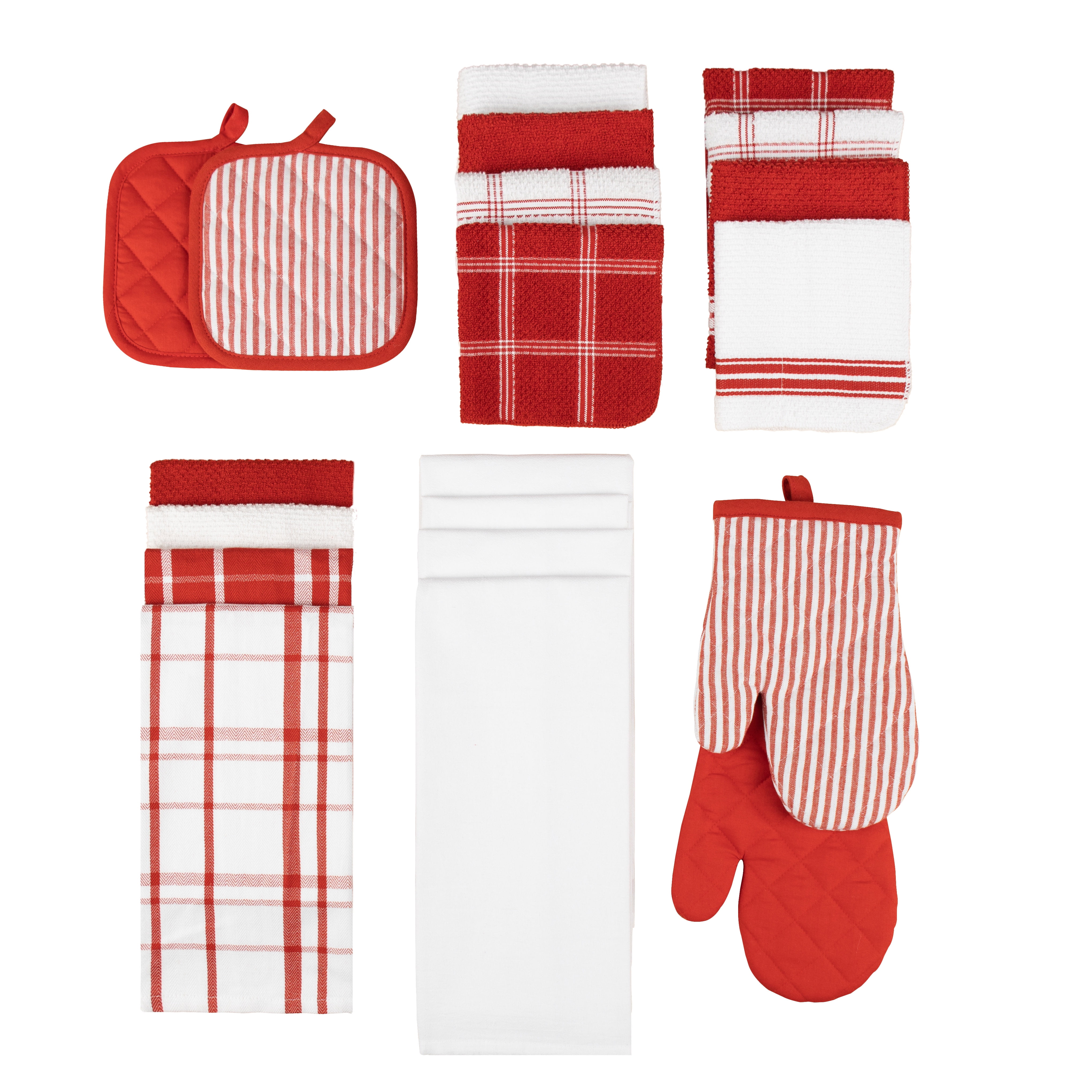 Mainstays, 20 Piece Set, Terry and Flat Kitchen Towel, Dish Cloth