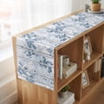 thumbnail image 6 of Blue Grey Leaves 36 Inch Table Runner, Watercolor Branches Vintage Forest Farmhouse Dresser Scarf Cotton & Linen Tablerunner for Dining/Kitchen Island/Holiday Party Décor Small 13" x 36", 6 of 9