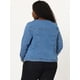 thumbnail image 5 of Women's Plus Size Long Sleeves Collarless Denim Jacket Sky Blue 2X, 5 of 6
