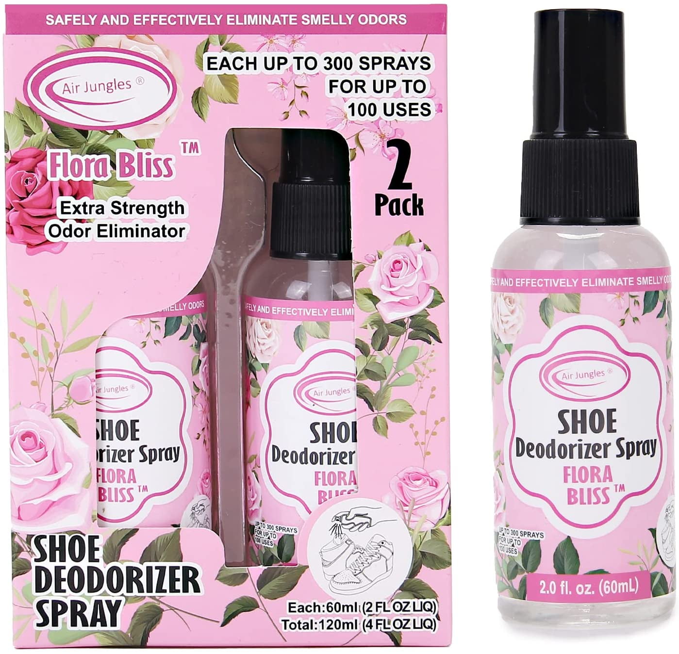 Air Jungles Odor Deodorizer Spray for Shoes, Gym Bags, Drawers, and