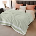 thumbnail image 2 of Farmhouse Sage Green White Striped Throw Blanket, Flannel Fleece Blanket with Striped Design for Couch, Modern Stripes Soft Breathable All Season Plush Blankets for Sofa Office Travel 40"x50", 2 of 9