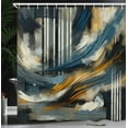 thumbnail image 3 of Ambesonne Navy Blue Shower Curtain, Abstract Art Brushstroke, 69"Wx75"L, Orange Slate Blue and Grey, 3 of 4