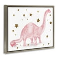 thumbnail image 3 of Stupell Industries Pink Dinosaur with Gold Stars Animals & Insects Painting Brown Floater Framed Canvas Art Print Wall Art, 31 x 25, 3 of 9