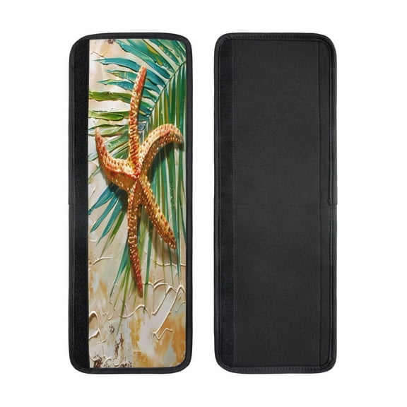 2pcs Refrigerator Door Handle Cover Kitchen Appliance Dishwashers Microwave Oven Cabinet Furniture Decor 5.1x15.7in Beach Palm Leaf Starfish (12)