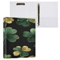thumbnail image 3 of WOBOGO Stpatricks Day Four Leaf Clover File Folders Extra Large Capacity to Hold 200 Sheets of Documents Hard Shell Ring Binder for School Home Office, 3 of 10