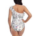 thumbnail image 5 of Sikiie America Landmarks2 Print Women One Piece Swimsuits Tummy Control One Shoulder Bathing Suits Ruffle Swimwear, From S to XXL-Medium, 5 of 6