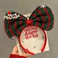 thumbnail image 4 of dianhelloya Christmas Headband Anlter Shiny Sequin Ear Bow Santa Decor Elastic Spring Anti-slip Regular Fit Narrow Band New Year Party Photo Prop Hair Accessories for Xmas N, 4 of 8