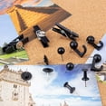 MKBL Black Push Pins Set, 5 Styles 140count Thumb Tacks Map Pins