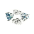 thumbnail image 2 of 1 ct Push-Back Stud Earrings for Women | 5mm Heart Cut Blue Moissanite | 18K White Gold, 2 of 5