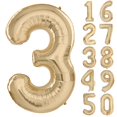 thumbnail image 1 of Globo Yeodong número 3 en oro blanco de 1 m para fiesta de tercer cumpleaños, 1 of 7