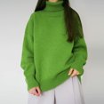 thumbnail image 1 of Suéter Jerséis básicos para mujer, jerséis gruesos clásicos informales, traje de vacaciones Cgtredaw Verde Oliva M para Mujer, 1 of 7