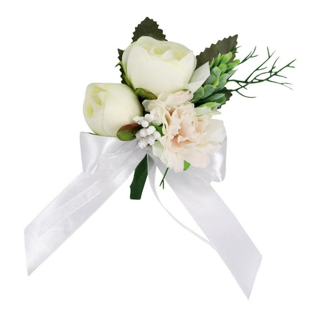 Flores de boutonniere, broches de flores artificiales baratos para mujeres para broches, europa retro