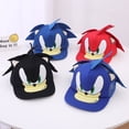 thumbnail image 2 of Figura de acción de Sonic, gorra de borde plano, gorra con visera, nudillos, sombra, algodón, hip hop, gorra de béisbol para niños, protector solar, dibujos animados, regalos de cumpleaños, 2 of 5