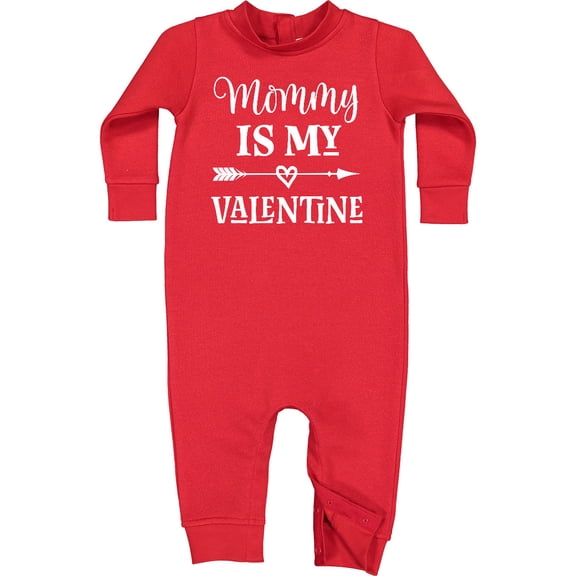 Inktastic Mommy is My Valentine Boys Baby Fleece Romper