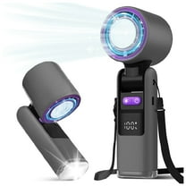 Andizun Portable Handheld Turbo Fan with Ice Cooling, 4500mAh Rechargeable Personal Fan, 100-Speed Mini Lighting Fans with LED Display & 180° Foldable for Neck/Desk, Ideal Gift Travel Outdoor/Home