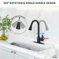thumbnail image 2 of CASAINC Single Handle Pull Down Sprayer Kitchen Faucet with Three Functions Spray Head in Matte Black, 2 of 4