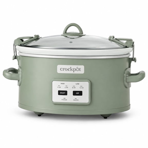 Crock-Pot 6qt Cook & Carry Programmable Slow Cooker, Green with Locking Lid