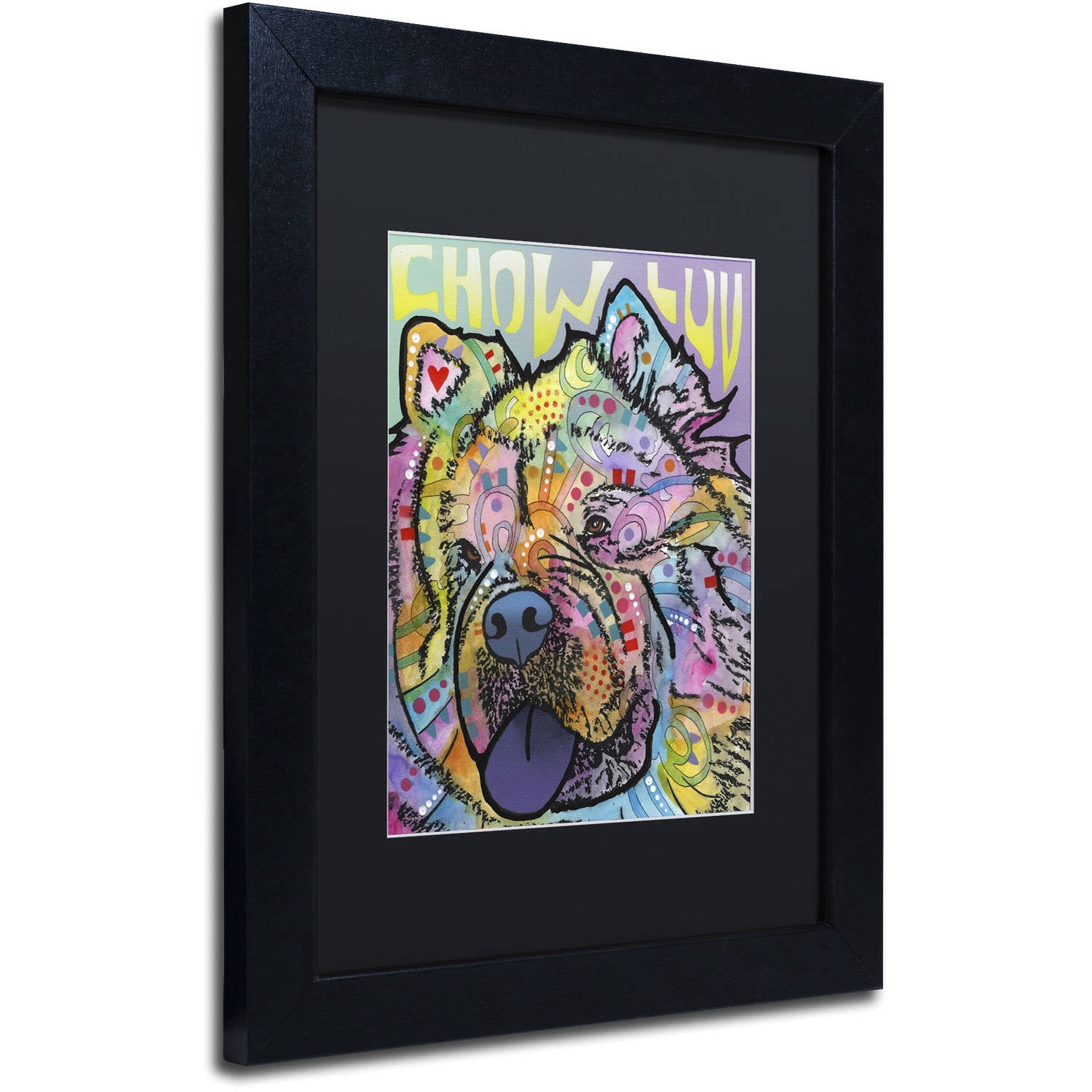 Trademark Fine Art 'Chow Love' Canvas Art by Dean Russo, Black Matte, Black Frame