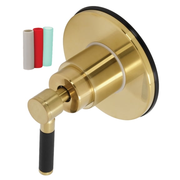 Kingston Brass KS3037DKL Kaiser Single-Handle Three-Way Diverter Valve with Round Trim Kit in Brushed Brass