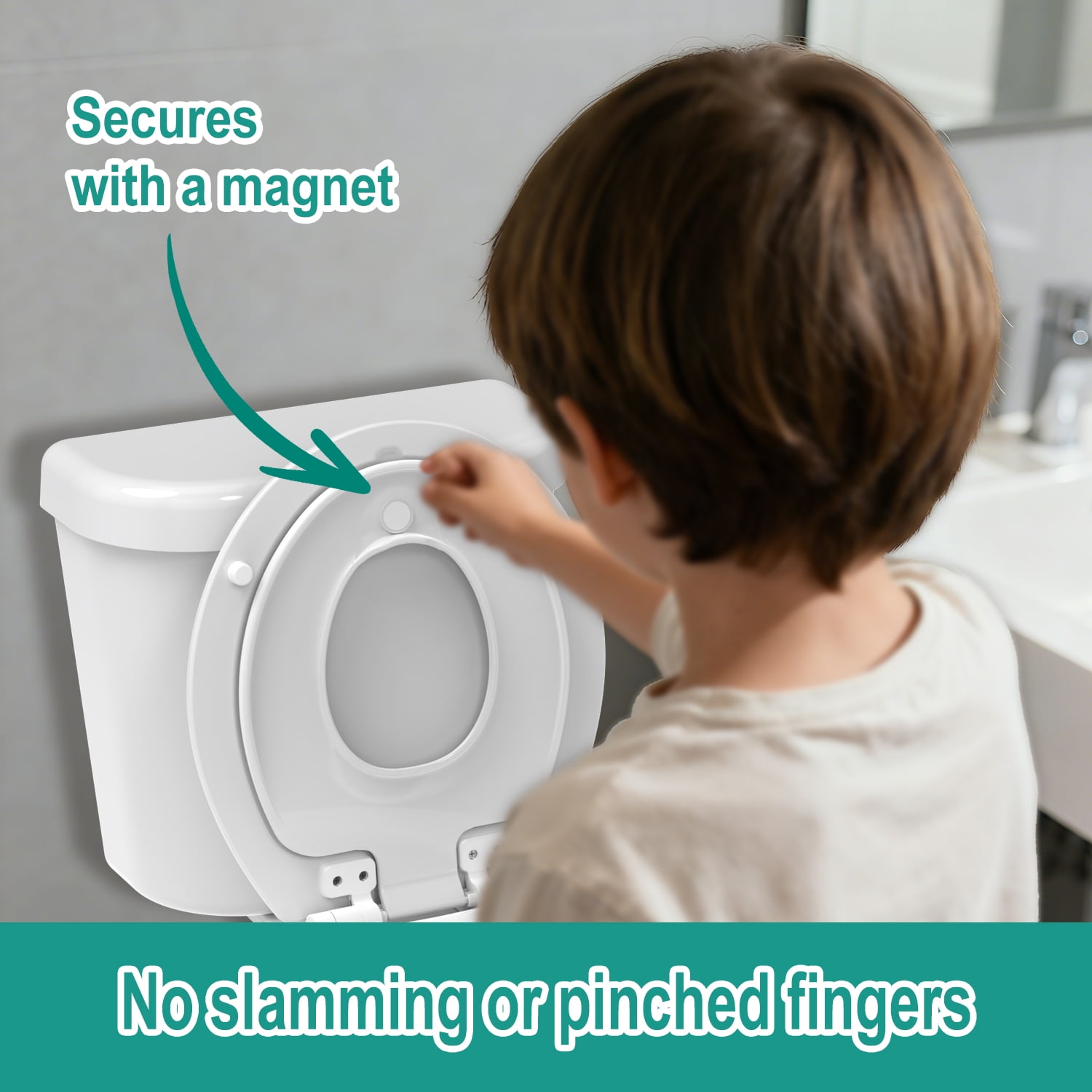 Rayport American Standard Round Toilet Seat with Toddler Seat, Soft Close