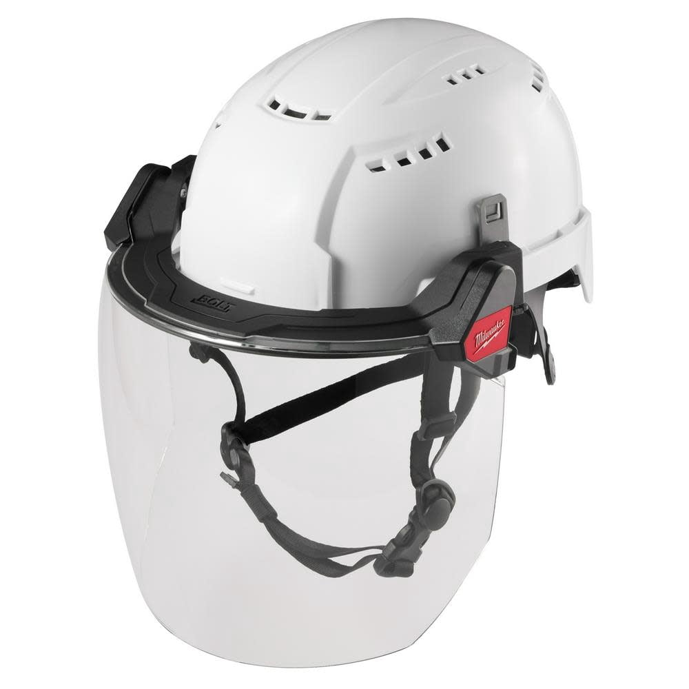 Milwaukee 48-73-1420 BOLT Full Face Shield, Clear, Compatible Safety Helmets & Hard Hats