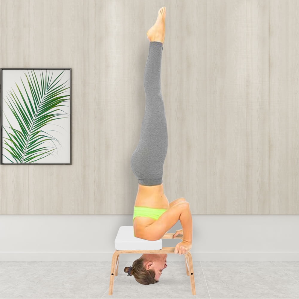 enyopro Yoga Headstand Bench, Wood Yoga Inversion Bench Stool , Fitness