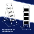 thumbnail image 2 of Delxo Alloy Steel Folding 4 Step Stool Portable Ladder with Hand Grip, White, 2 of 12