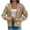 Khaki, variant on Lovskoo 2024 Cardigan Sweaters for Women Long Sleeve V-Neck Geometric Stitching Contrast Knit Cardigan Casual Loose Coat Sweater Top Pink