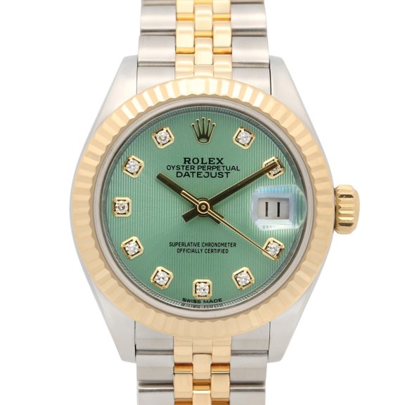 Pre-Owned Rolex Datejust 10P Diamond Random Serial Number Watch 18K (Yellow Gold) Stainless...