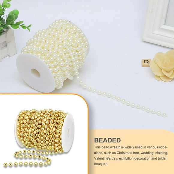Rustic Pendent 8mm ABS DIY Christmas Day Farmhouse Tree Trim Beads Roll Wedding Decorations Artificial Bead Garland Plastics Pearl Strands
